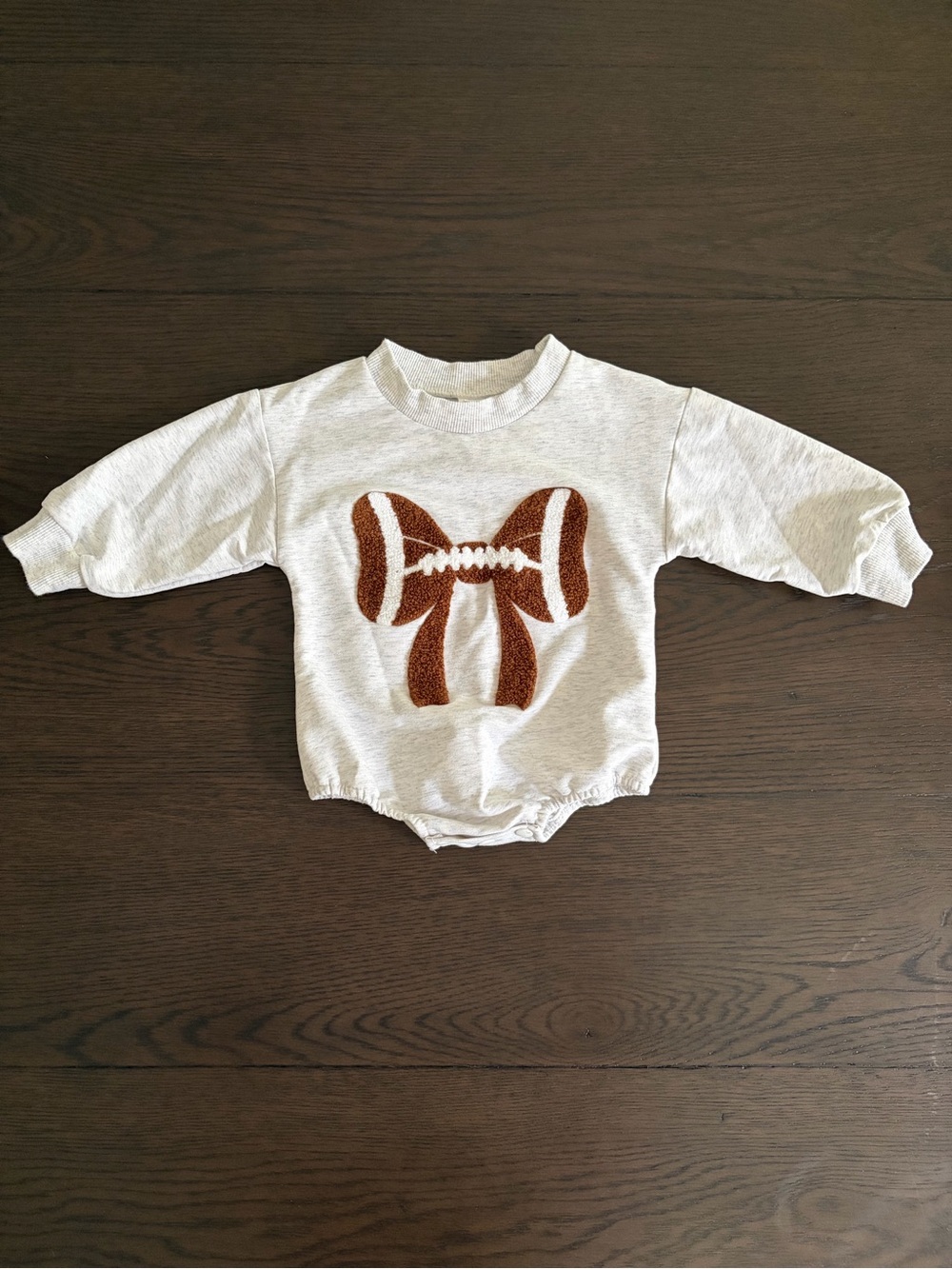 Baby Football Bow Sweatshirt Bodysuit